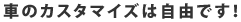 車のカスタマイズは自由です!